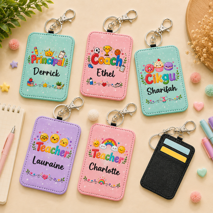 Doodle Teacher - Keychain Card Holders