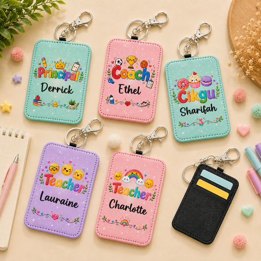 Doodle Teacher - Keychain Card Holders