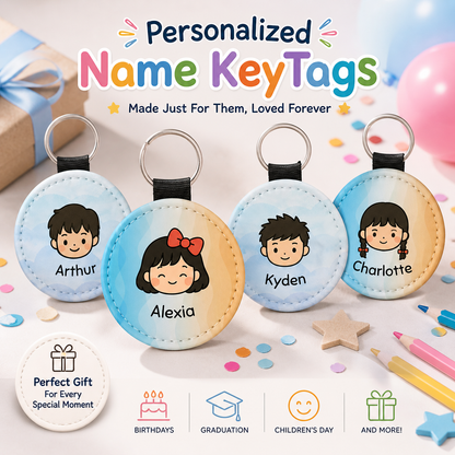 Chibi Character Round Name Key Tag