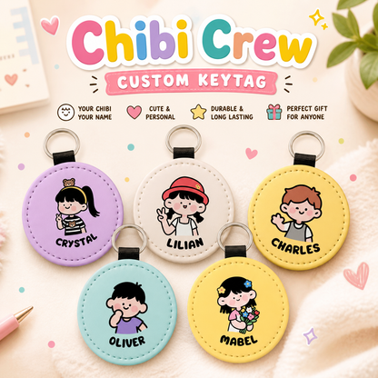 Chibi Crew Round Name Key Tag