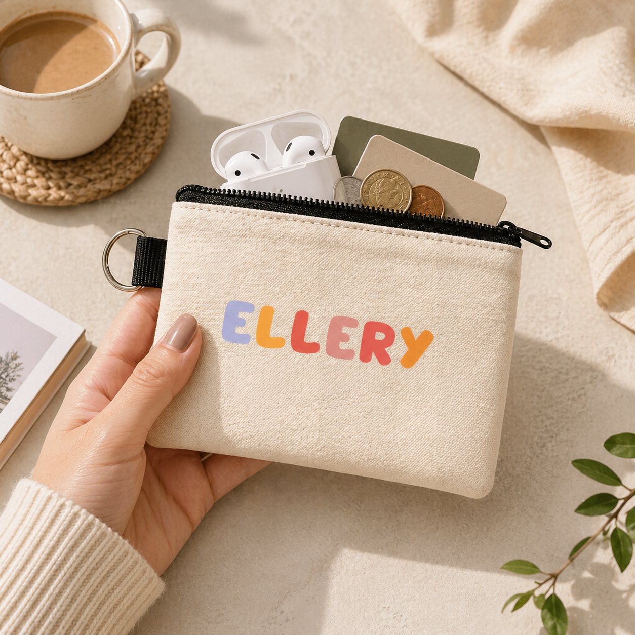 Signature Name Keyring Coin Purse