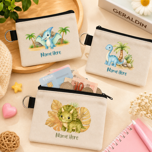 Tropical Dino - Keyring Coin Purse