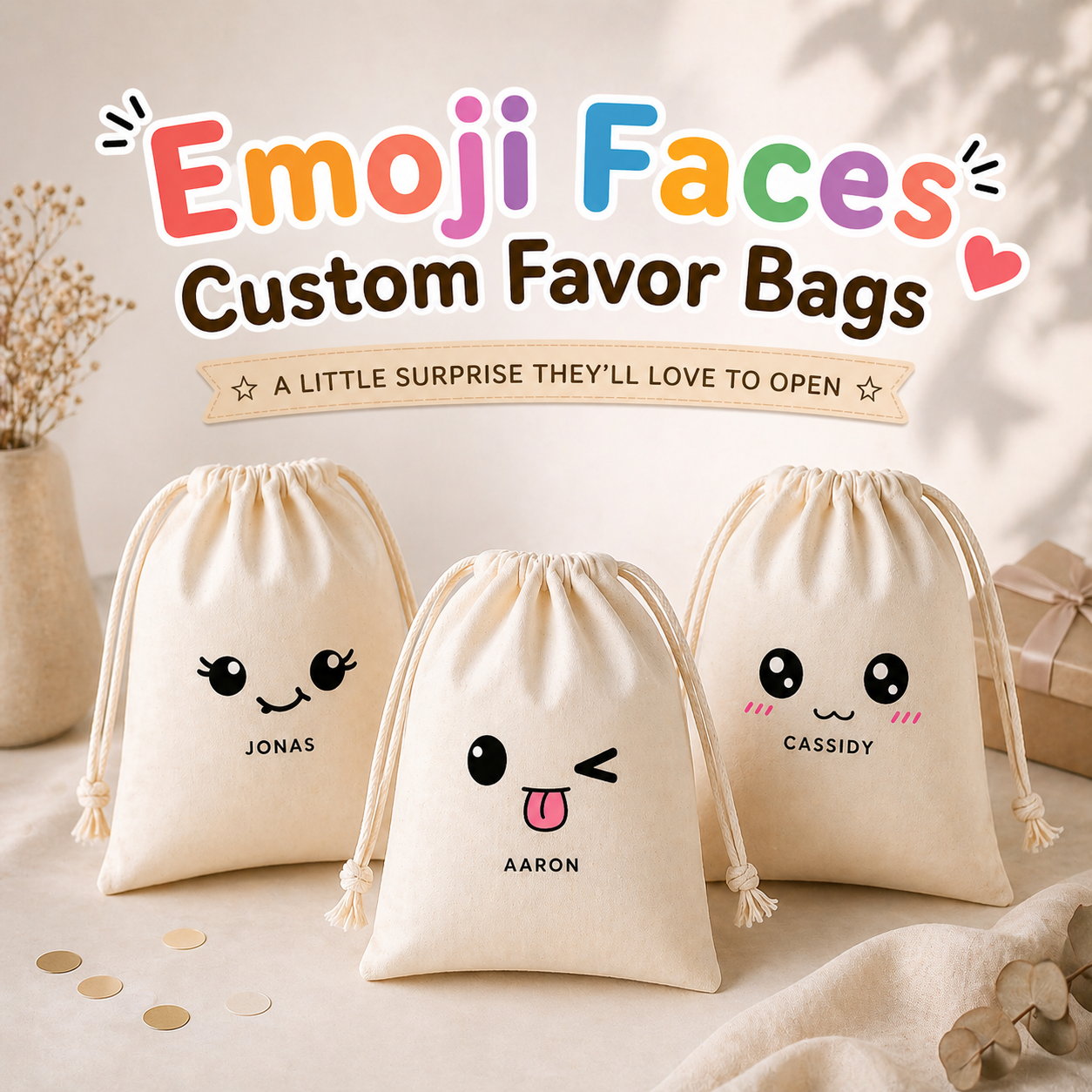Emoji Faces Favor Bags