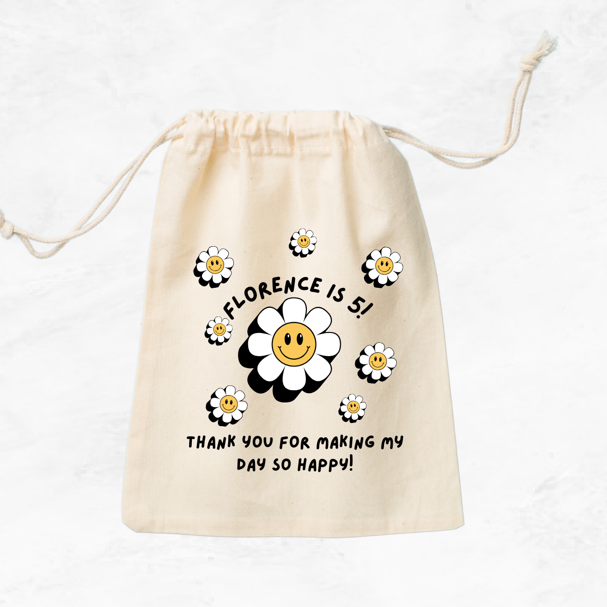 Floral Smiley Favor Bags