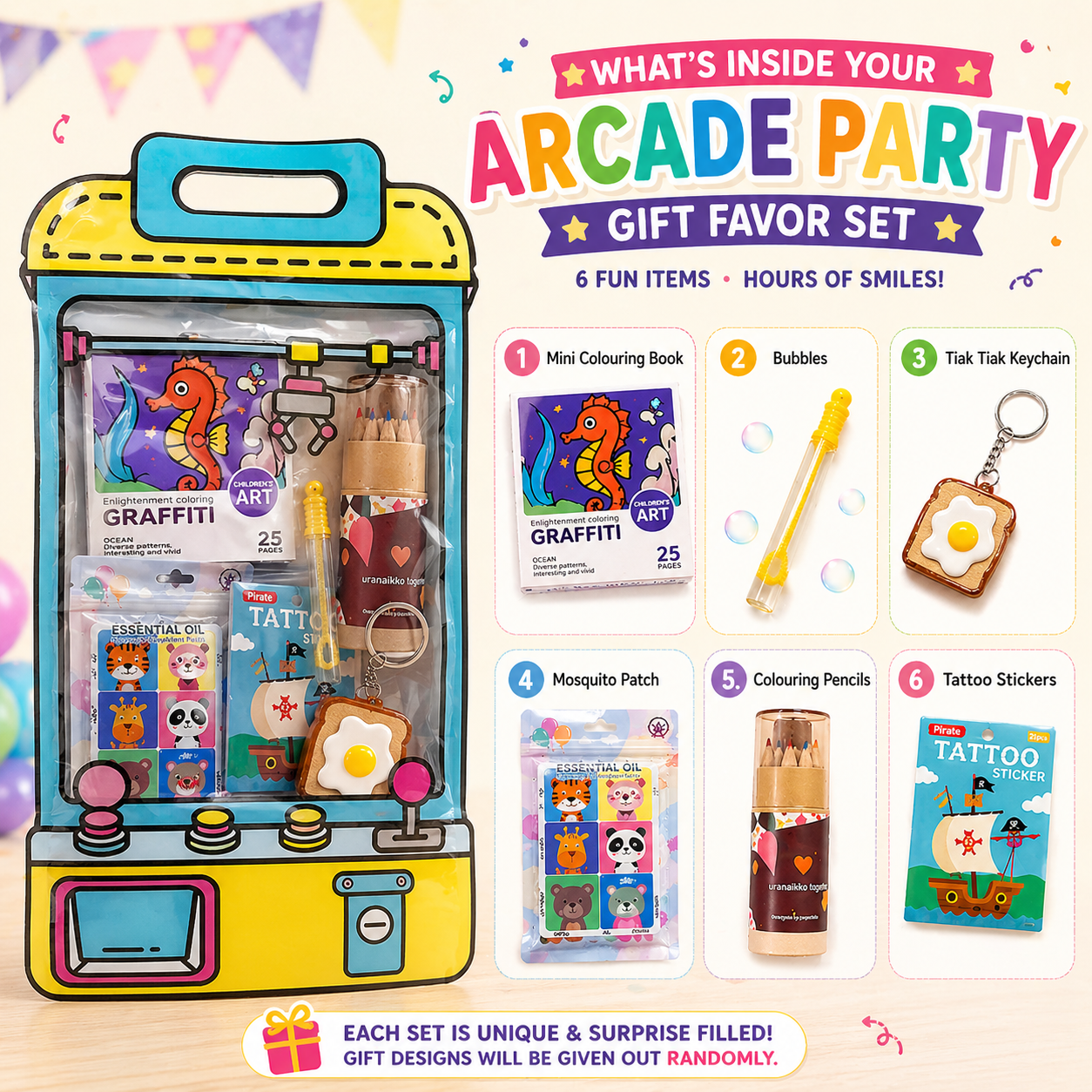 [Pre-Packed] Arcade Party Gift Favor Set – Fun Claw