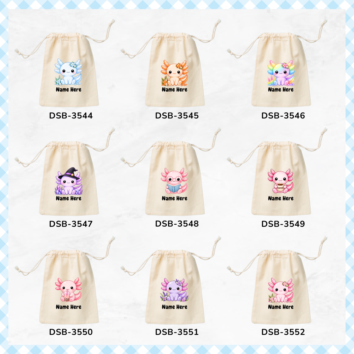 AXOLOTLS Custom Favor Bags