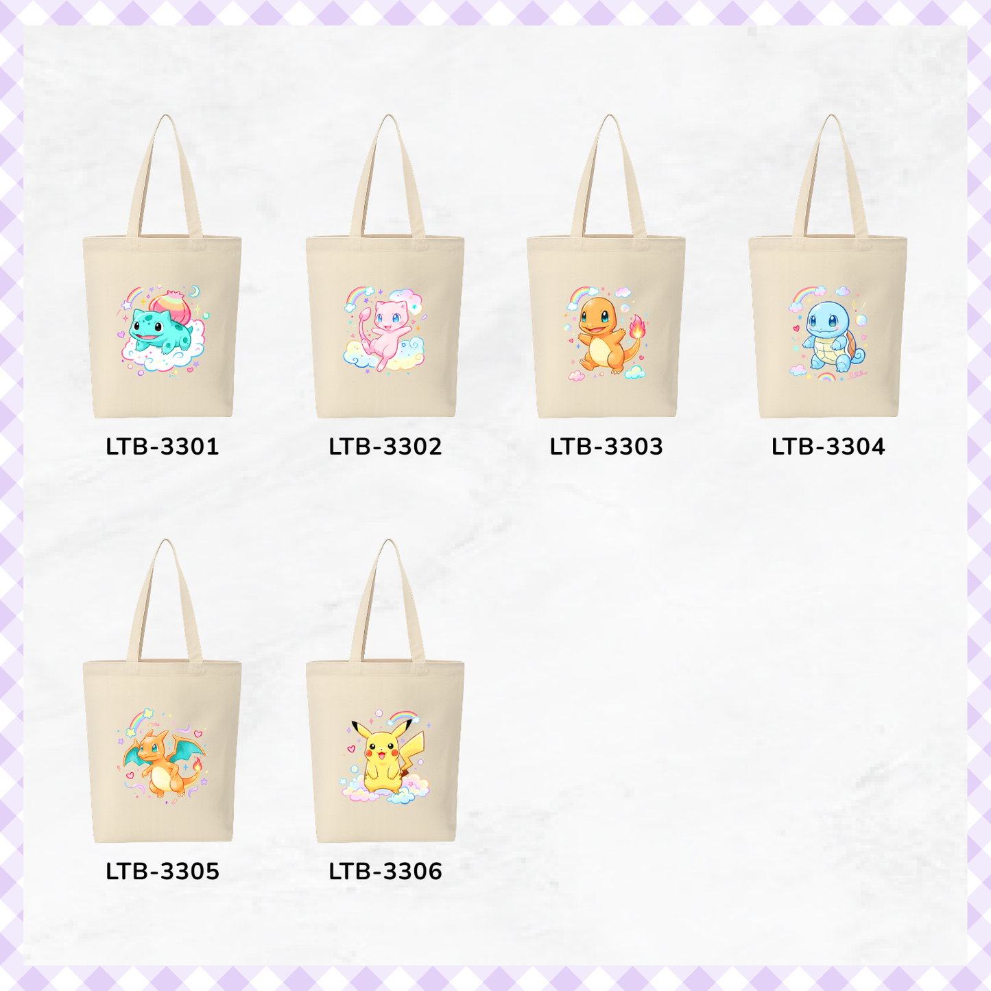 Canvas A4 Tote Bag - Pokemon Series
