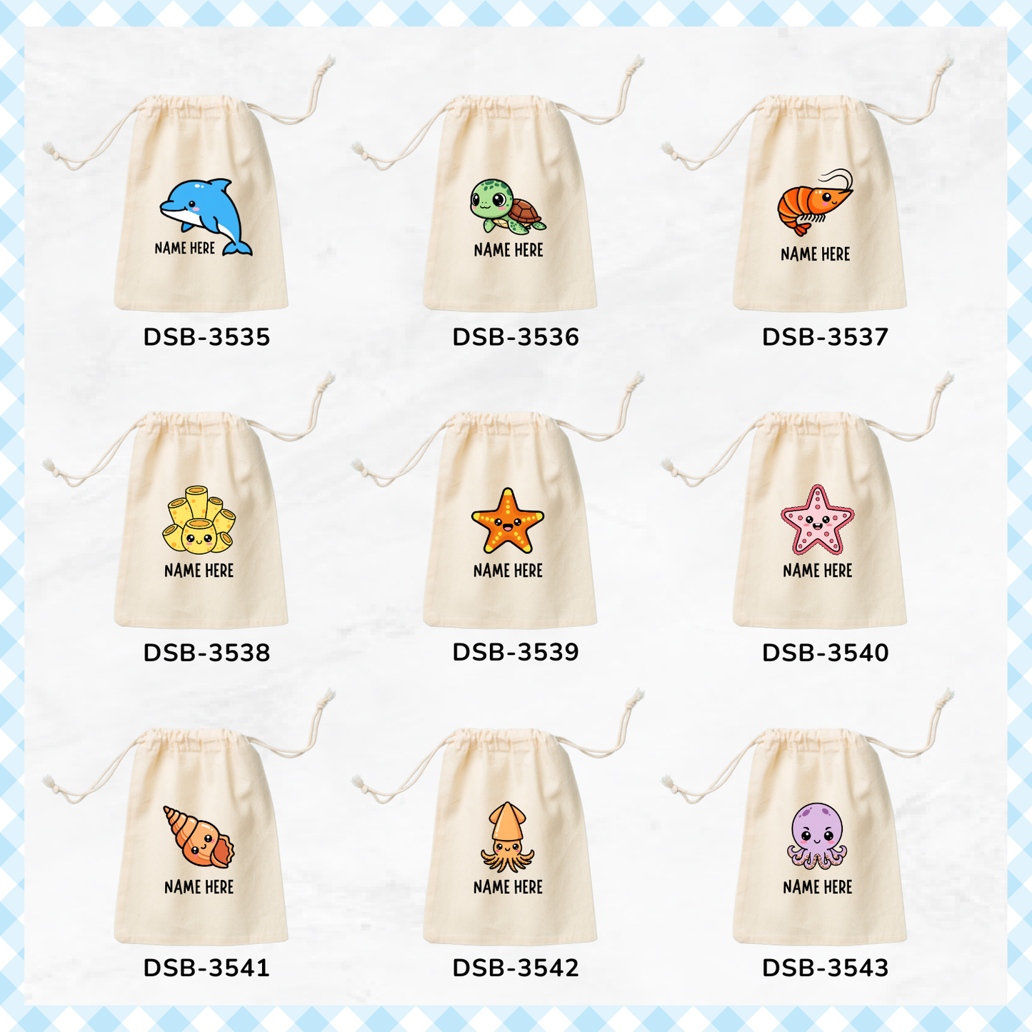 Under the Sea Animals Custom Favor Bags