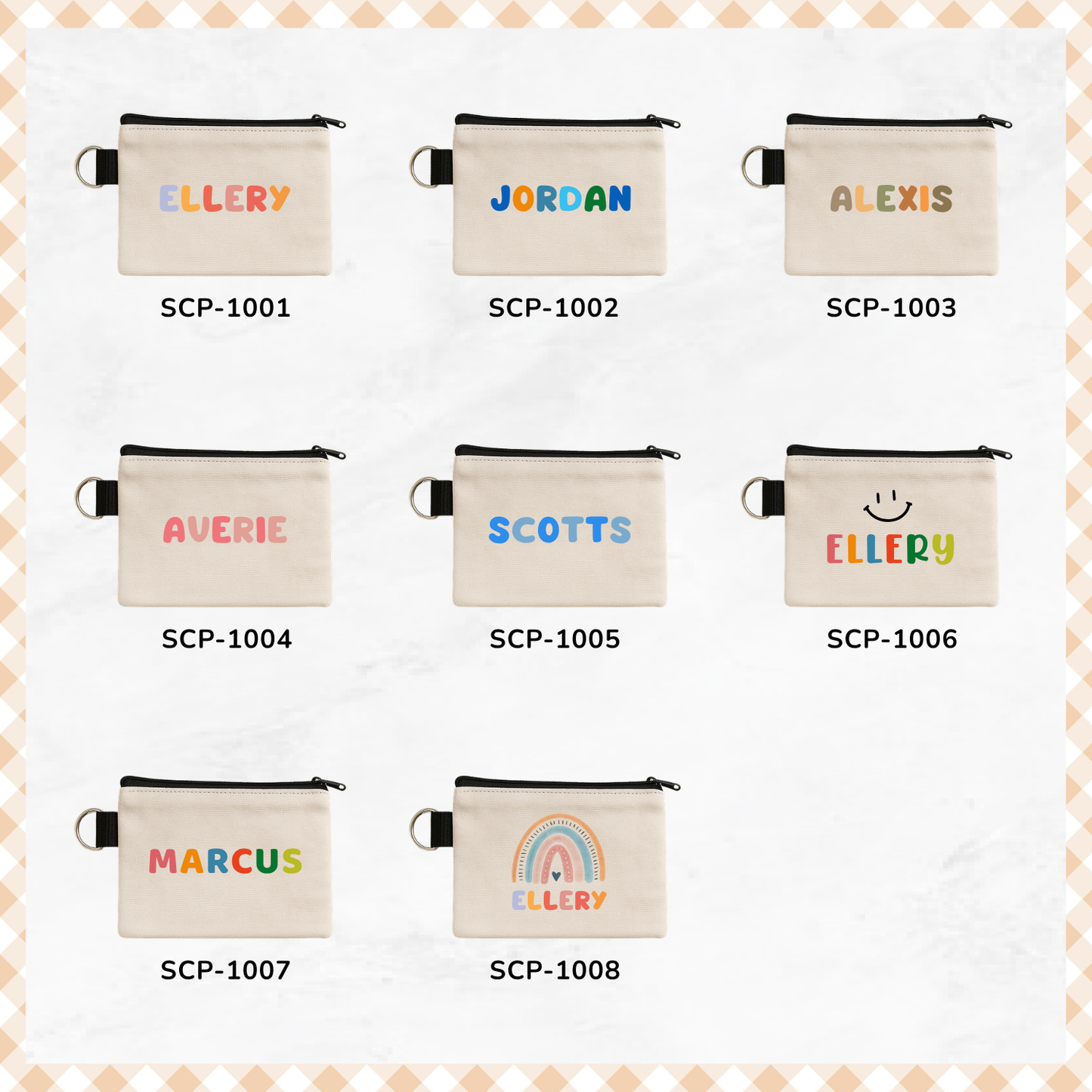Signature Name Keyring Coin Purse