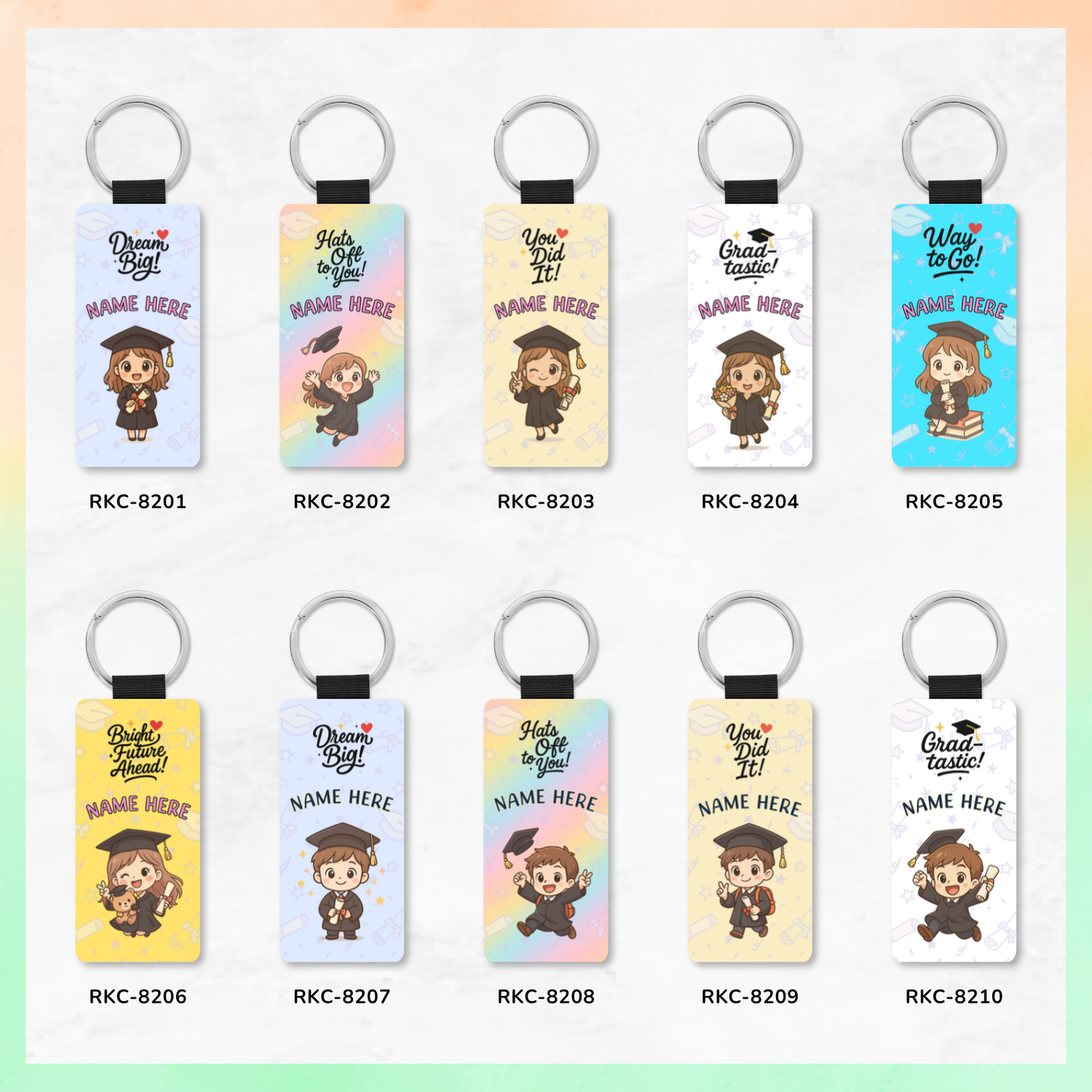 Graduation Chibi Key Tags