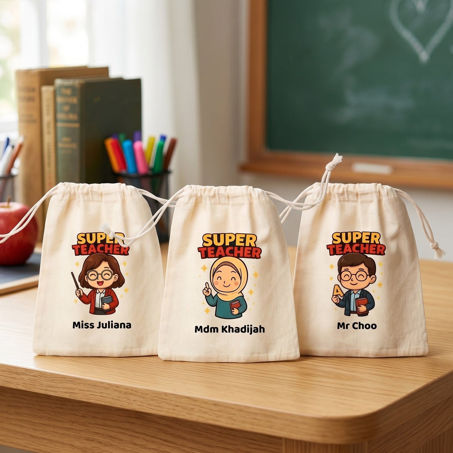 Super Teacher Custom Favor Bags