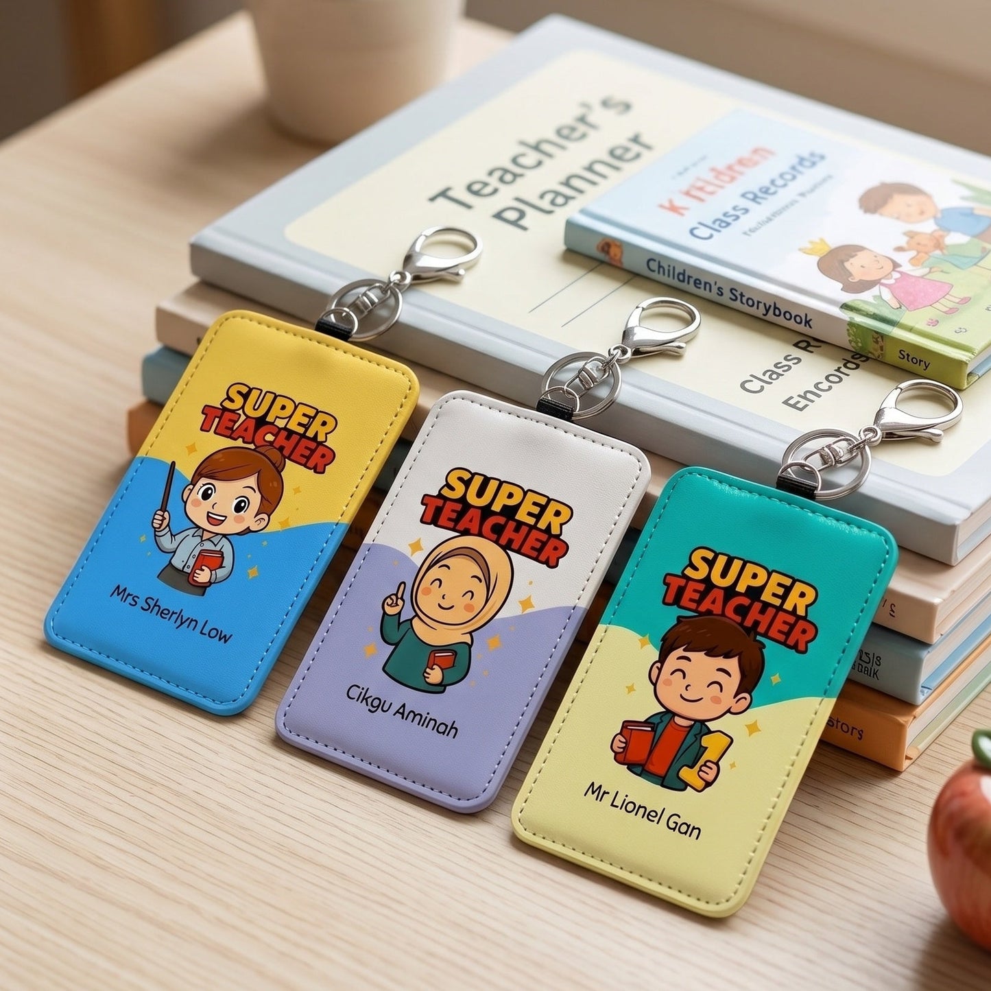 Super Teacher Keychain Card Holders