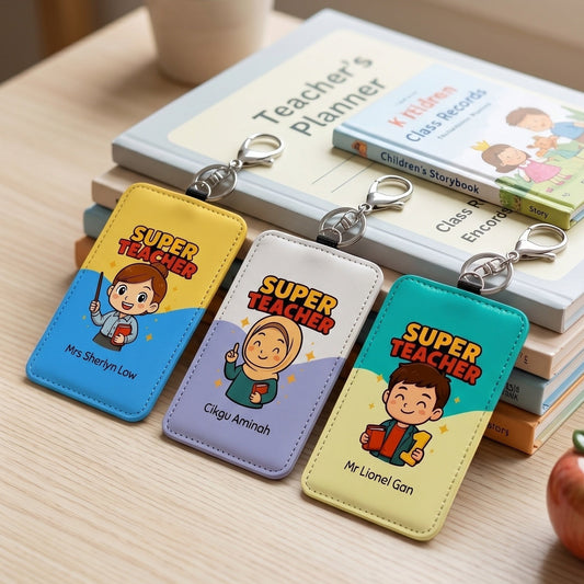 Super Teacher Keychain Card Holders