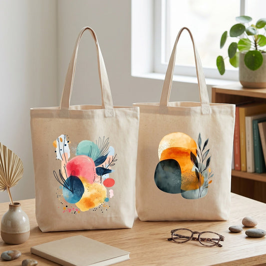 Canvas A4 Tote Bag - Abstract Shapes