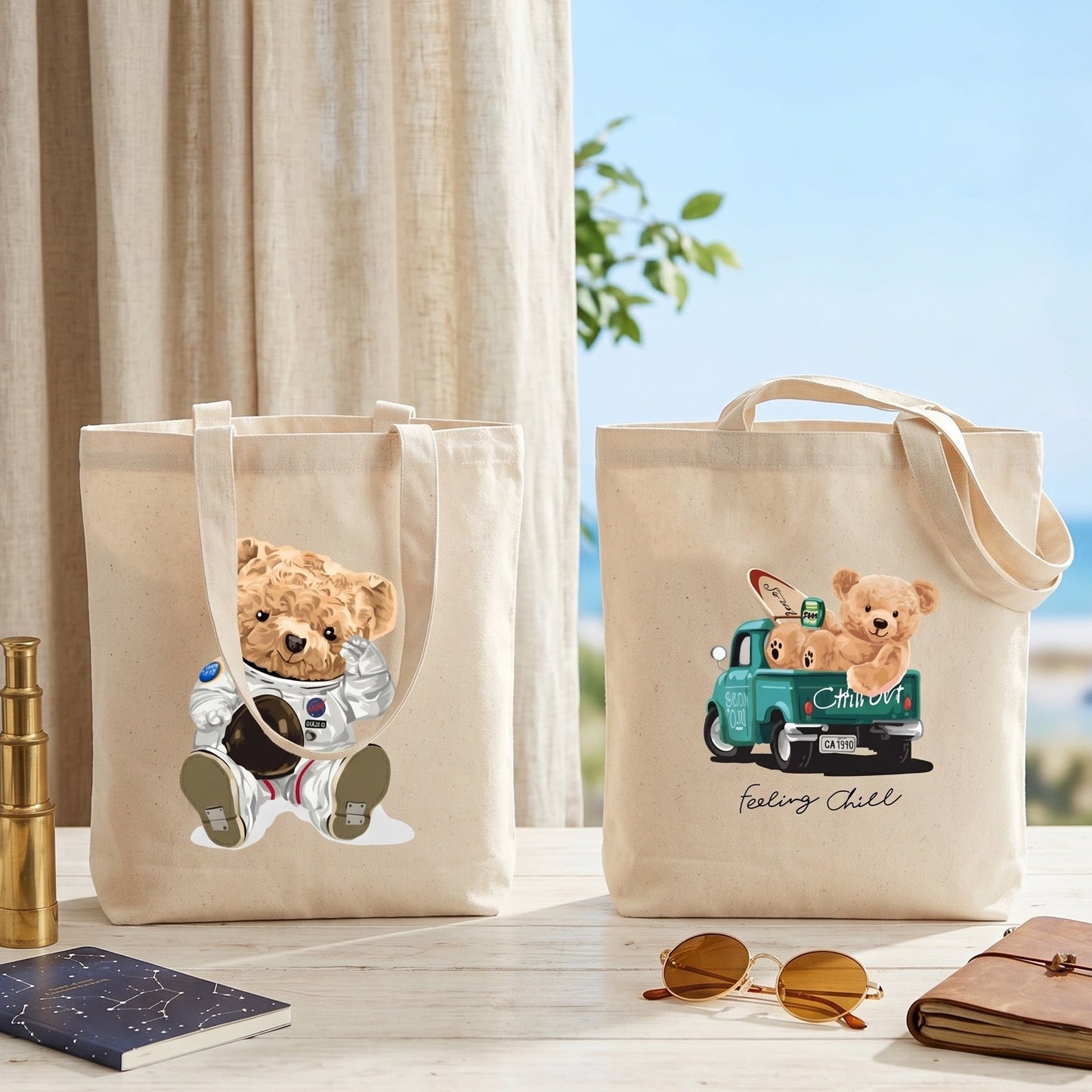 Canvas A4 Tote Bag - Bear Club
