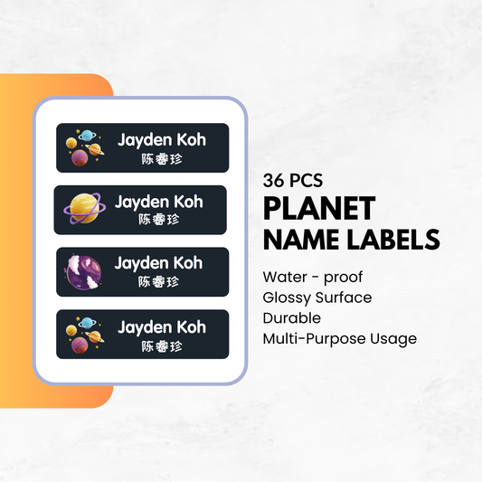 36pcs - Planet Name Labels