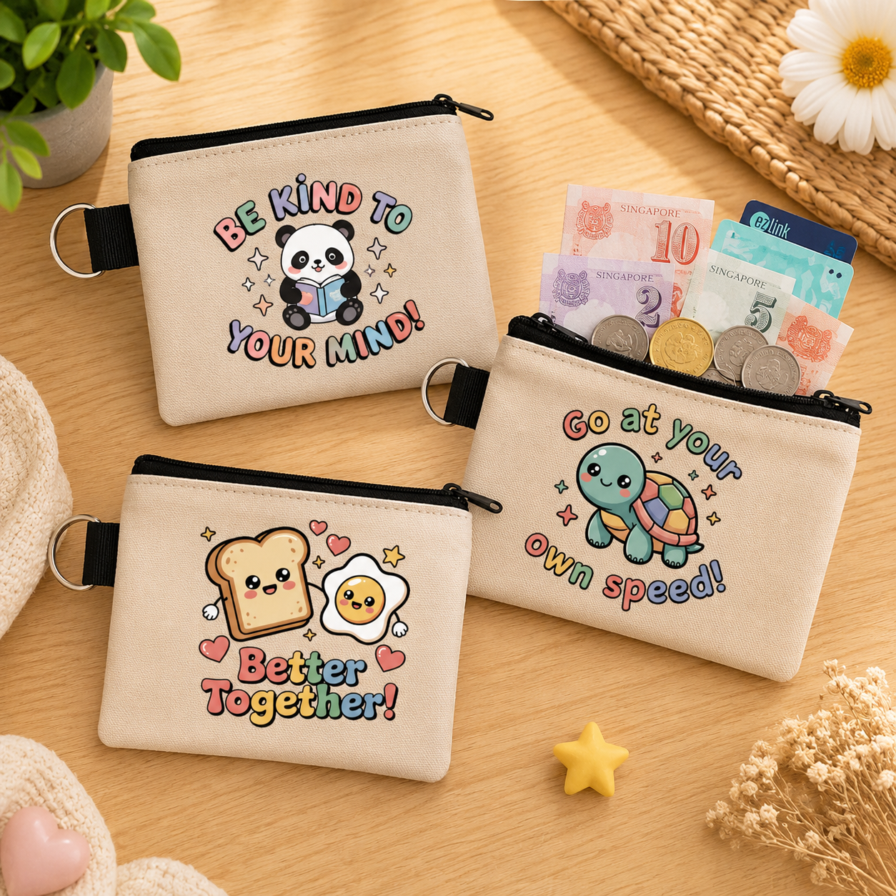 PositiveVibes - Keyring Coin Purse