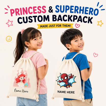 Princess & Superheroes Custom Backpack