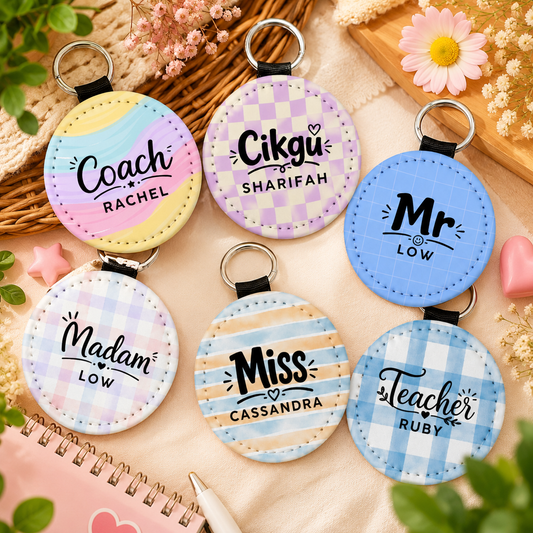 [Custom] Teacher Salutation | Personalised Name | Round Keychain | Viral | Cute