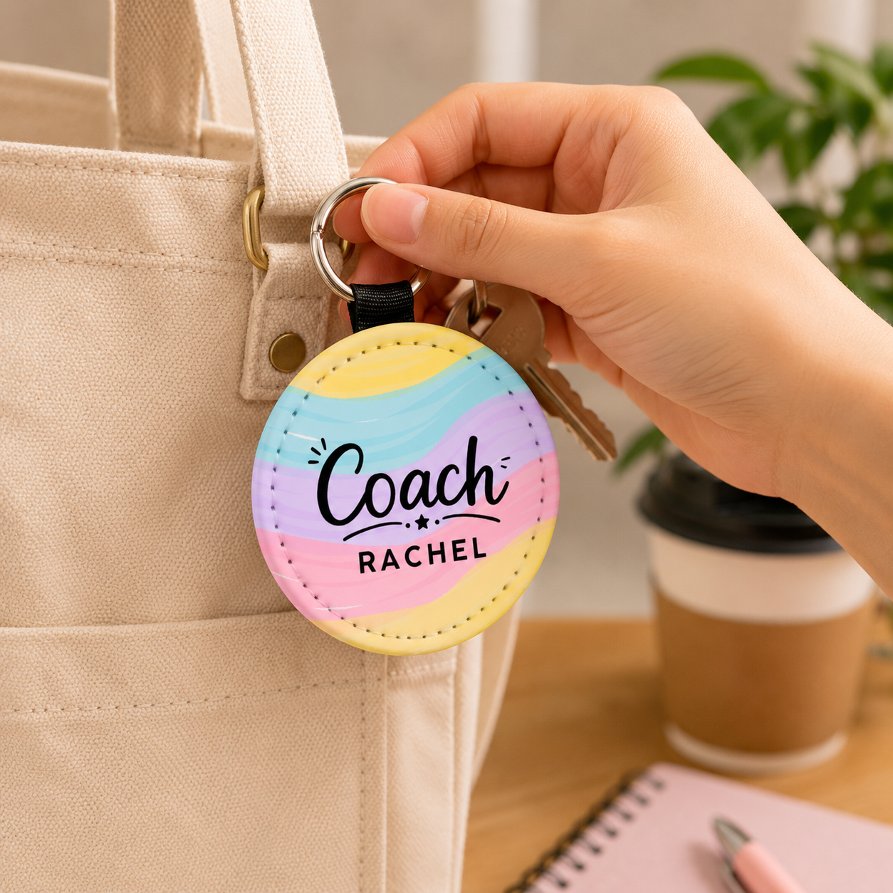 Teacher Salutation Round Name Key Tag