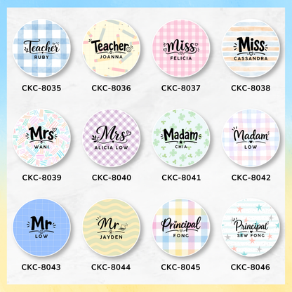 Teacher Salutation Round Name Key Tag