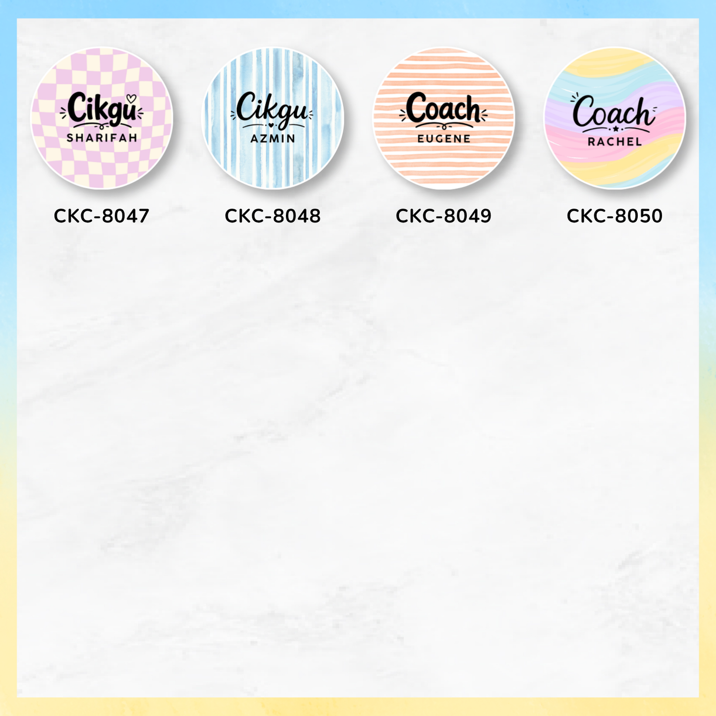 Teacher Salutation Round Name Key Tag