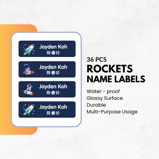 36pcs - Rockets Name Labels