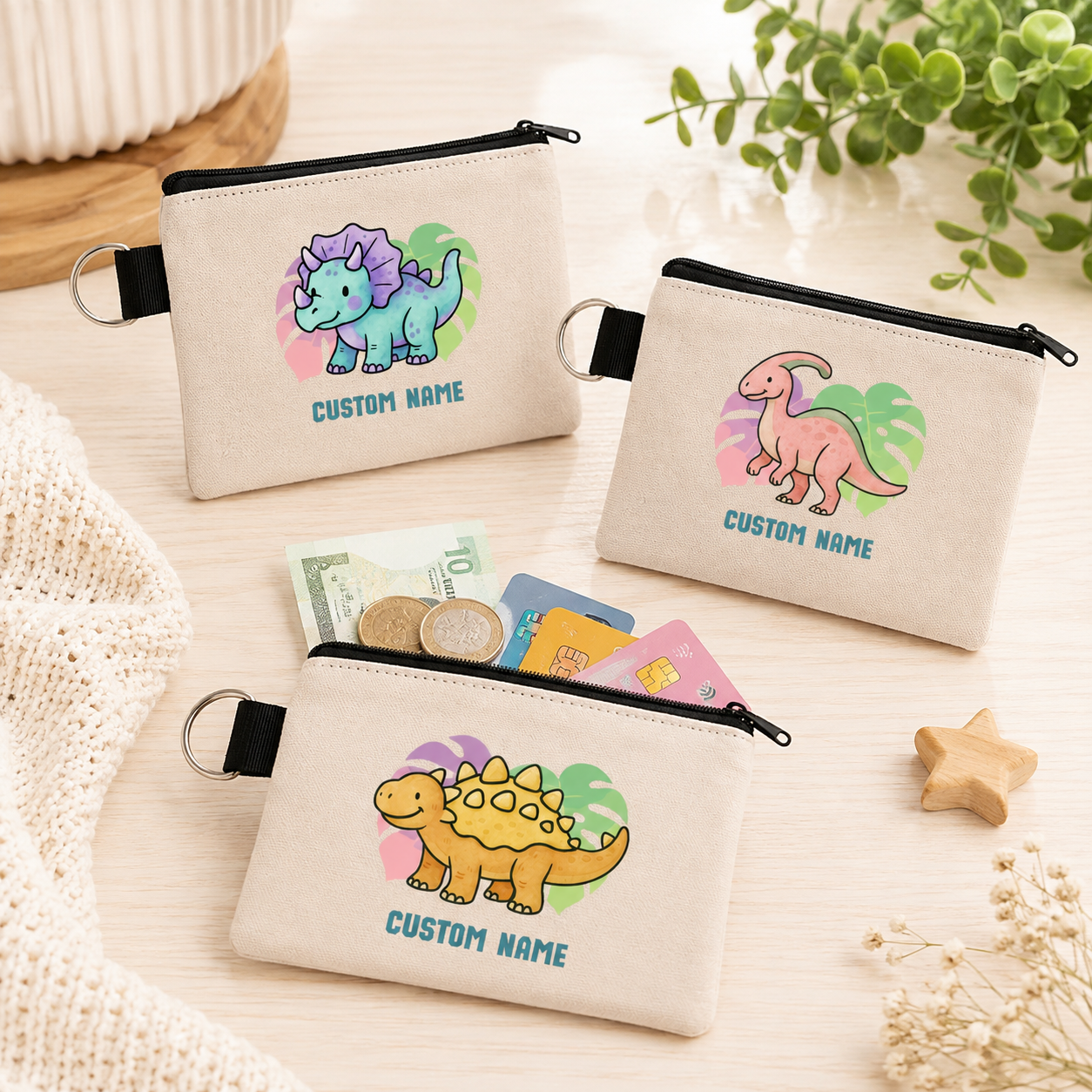 Safari Dinosaur - Keyring Coin Purse