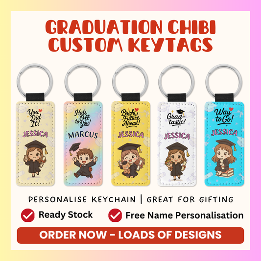 Graduation Chibi Key Tags