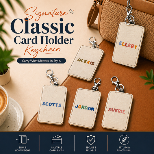 Signature Classic Name - Card Holder Keychain