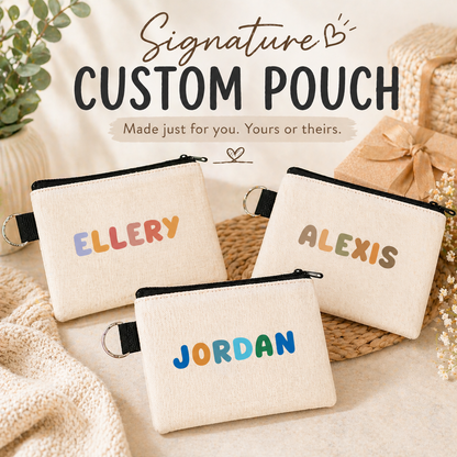 Signature Name Keyring Coin Purse