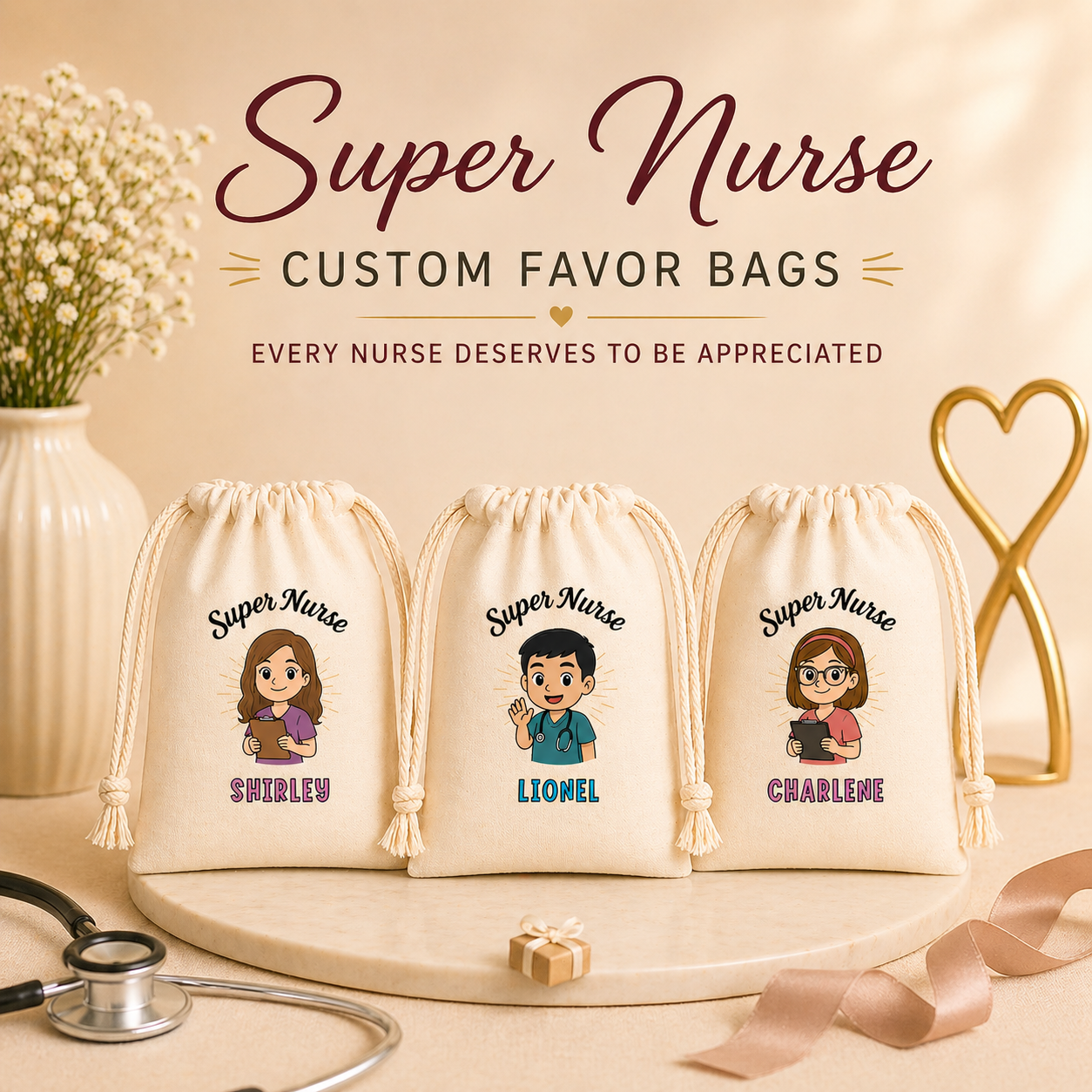 Super Nurses Favor Bags