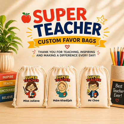 Super Teacher Custom Favor Bags