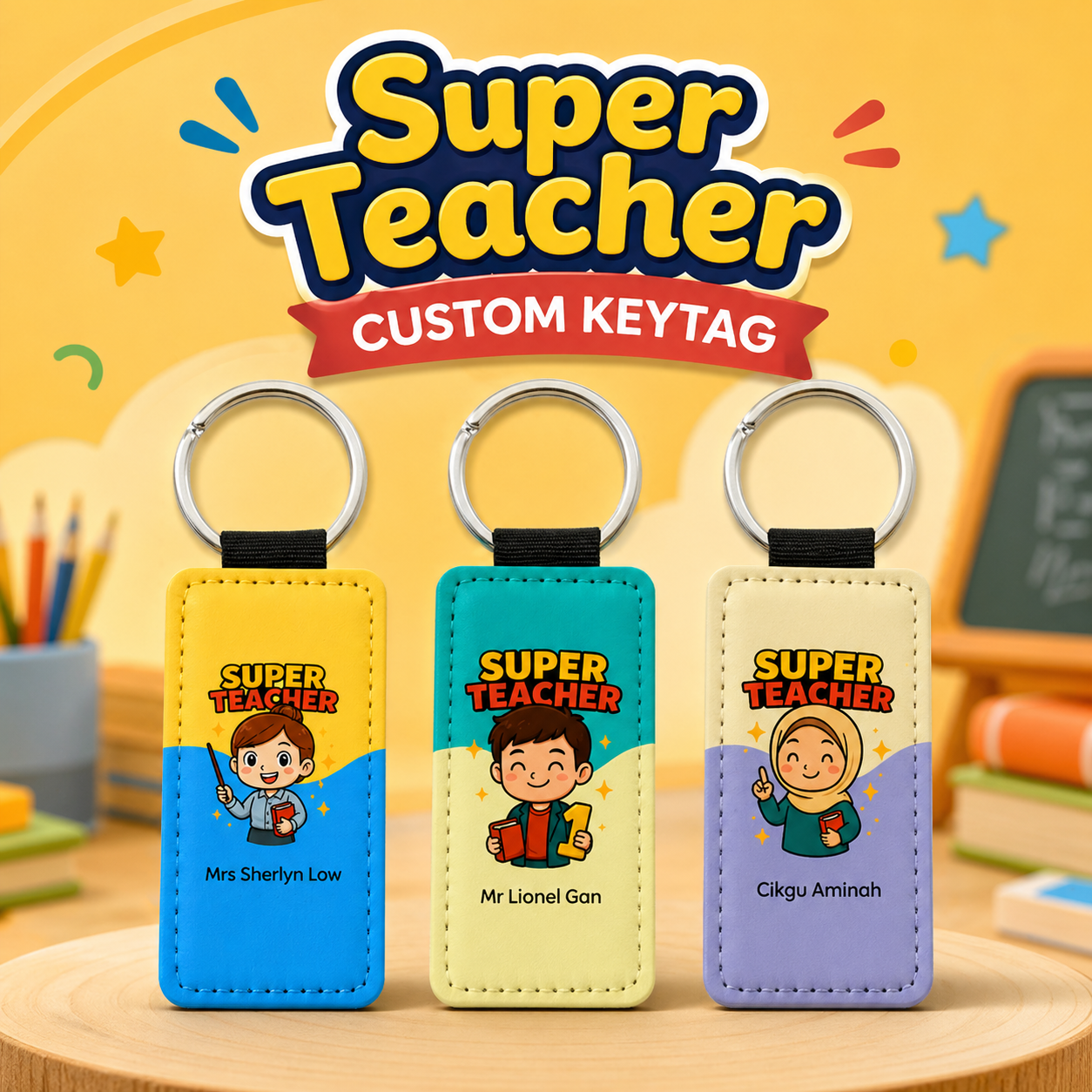 Super Teacher Custom Key Tags