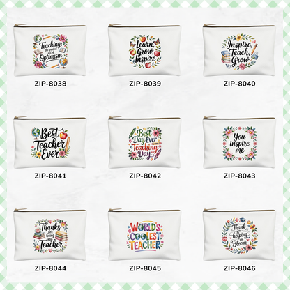 Teach Love Inspire Canvas Zipper Pouch