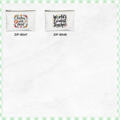 Teach Love Inspire Canvas Zipper Pouch