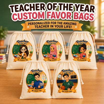 Teacher Of the Year Custom Favor Bags
