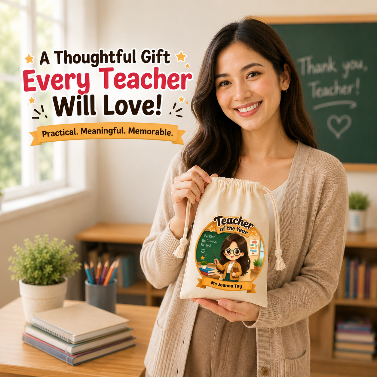 Teacher Of the Year Custom Favor Bags