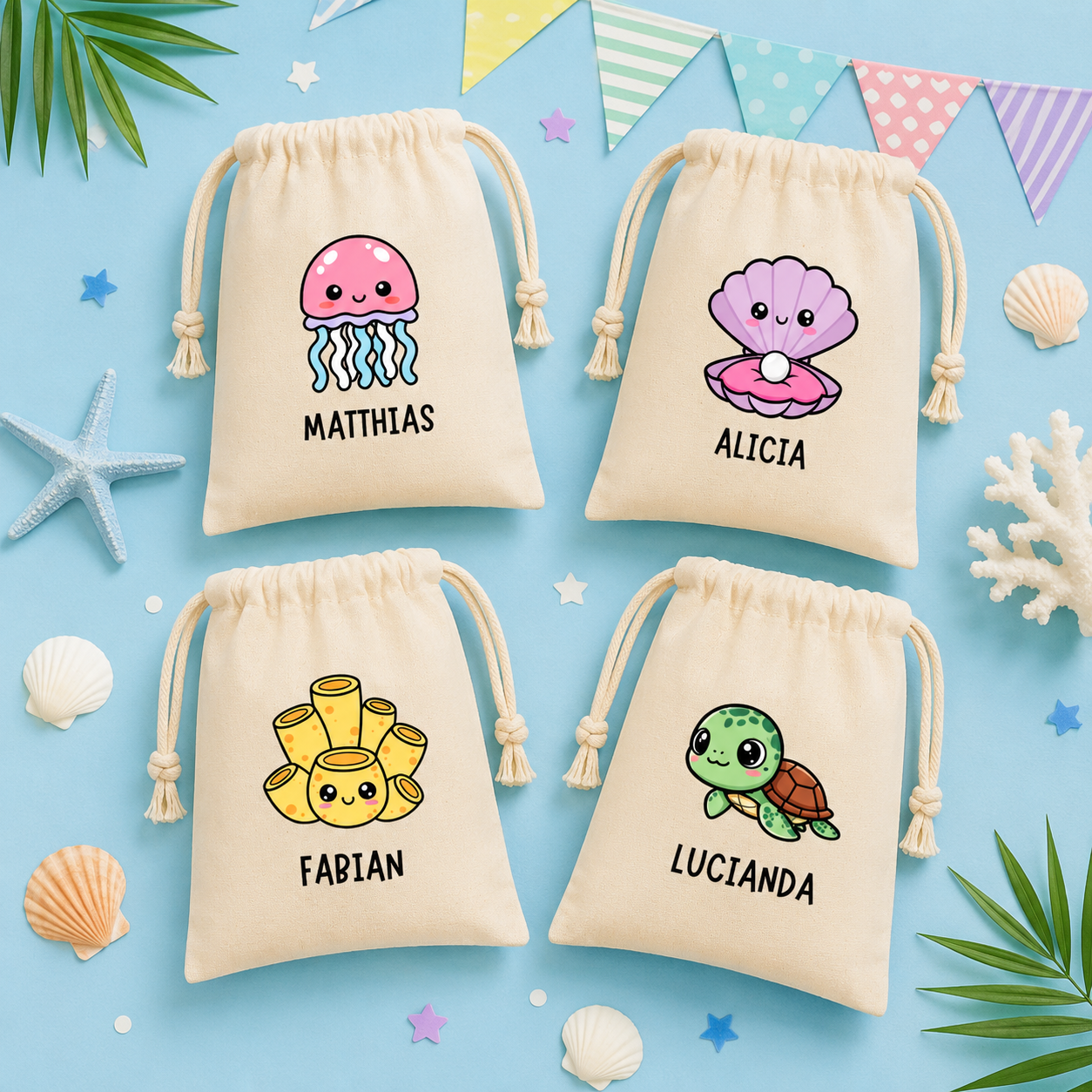 Under the Sea Animals Custom Favor Bags