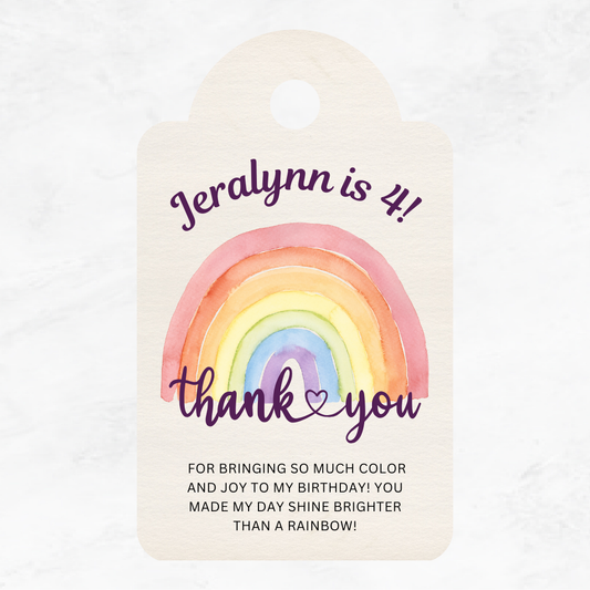 Set of 12pcs - Watercolour Rainbow Gift Tag