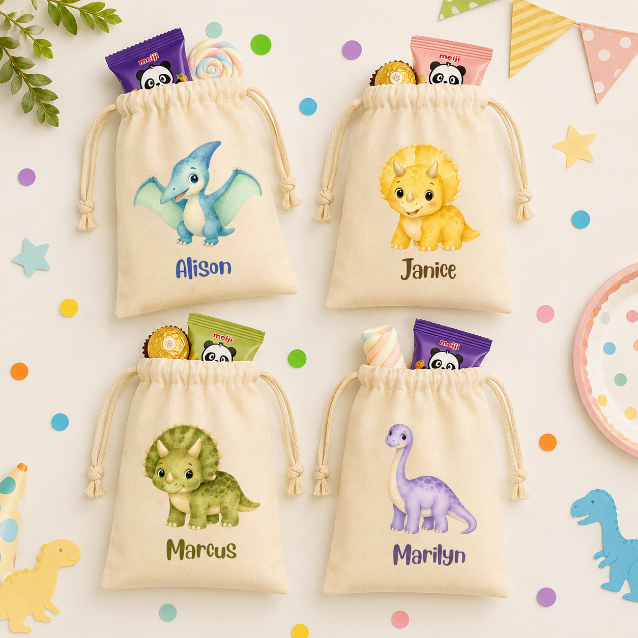 Jurassic Dino Pals Favor Bags