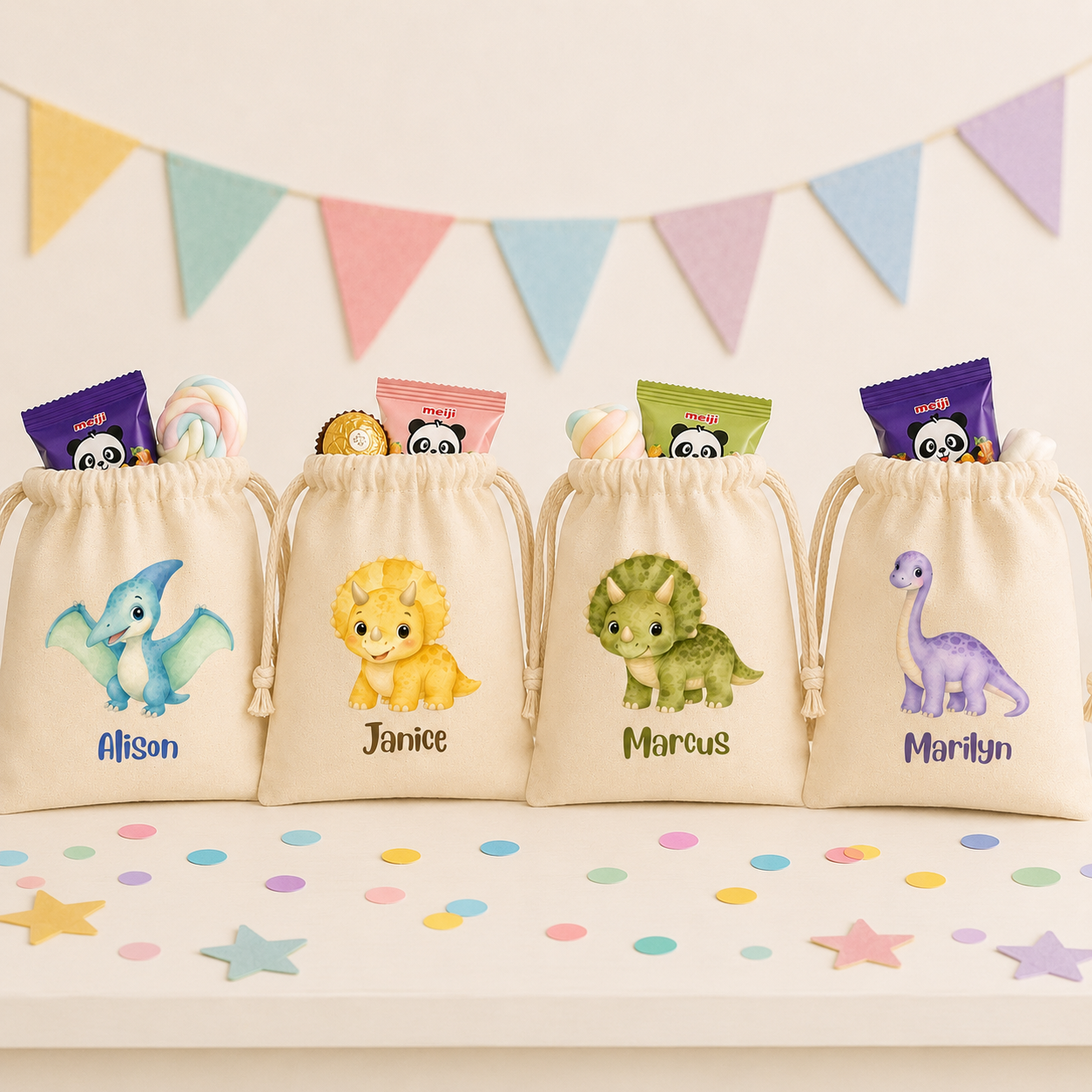 Jurassic Dino Pals Favor Bags