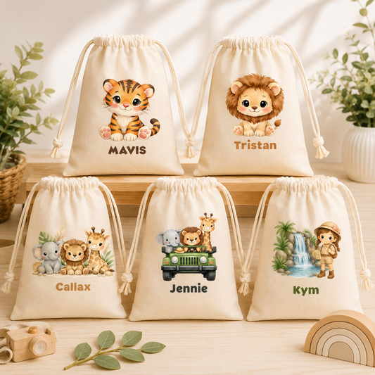 Safari Animals Custom Favor Bags